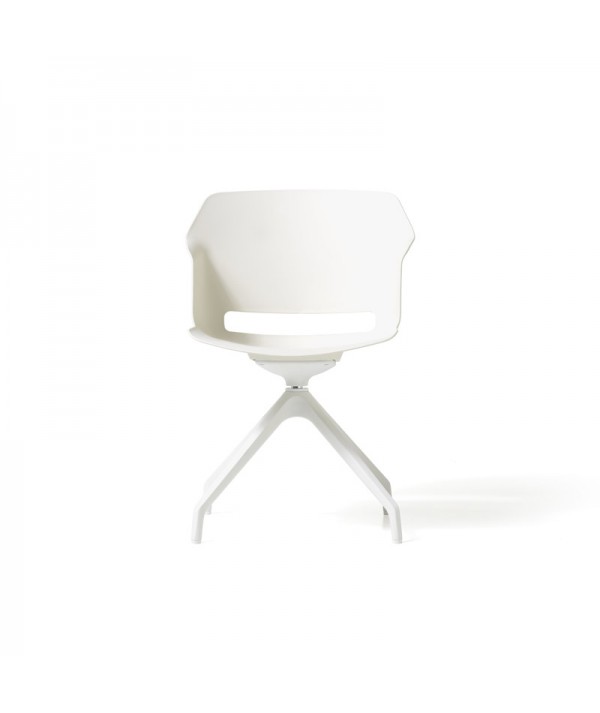 Sedia Clop con scocca e telaio girevole bianco di Diemme