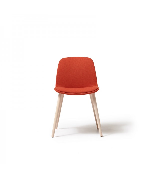 sedia in frassino naturale con rivestimento