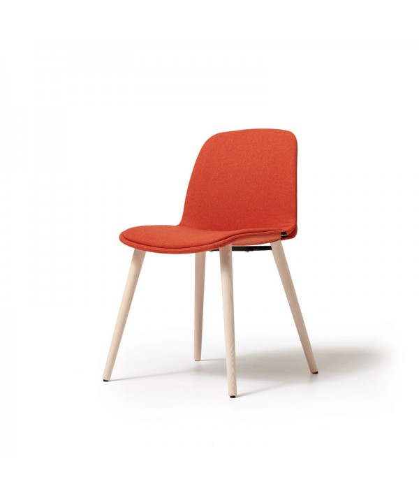 sedia in frassino naturale con rivestimento