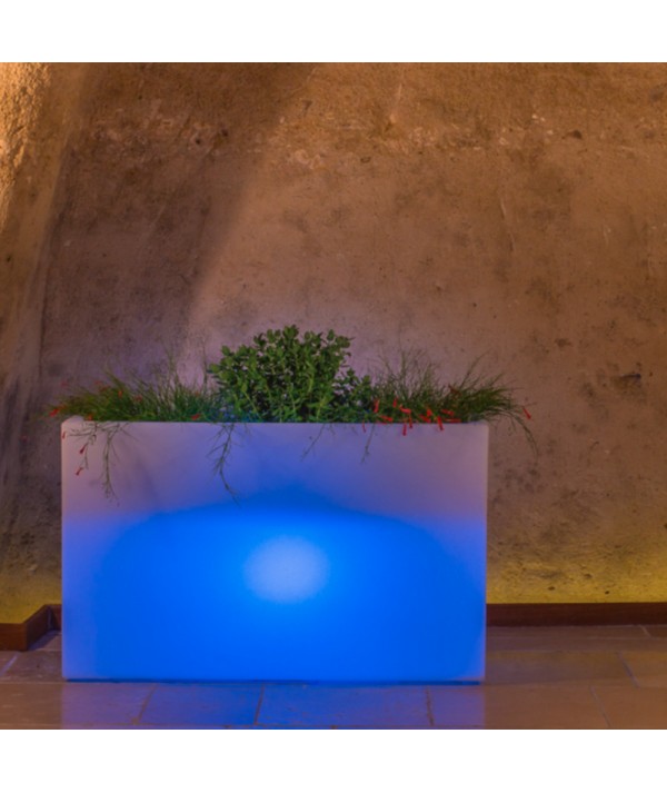 vaso flowerpot bright con luce blu
