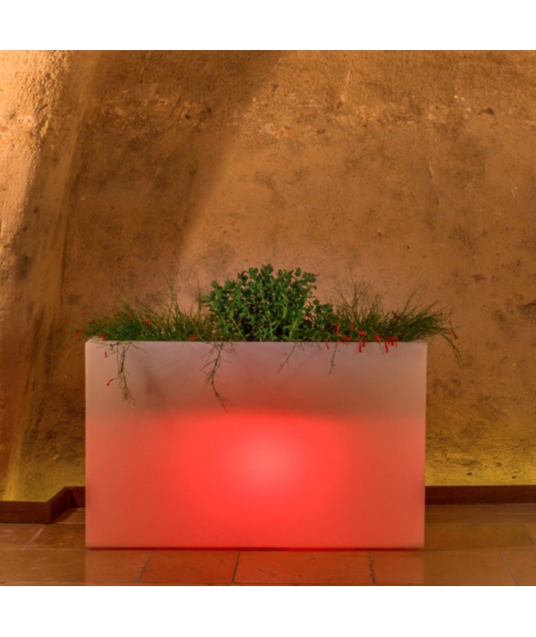 vaso flowerpot bright con luce rosso