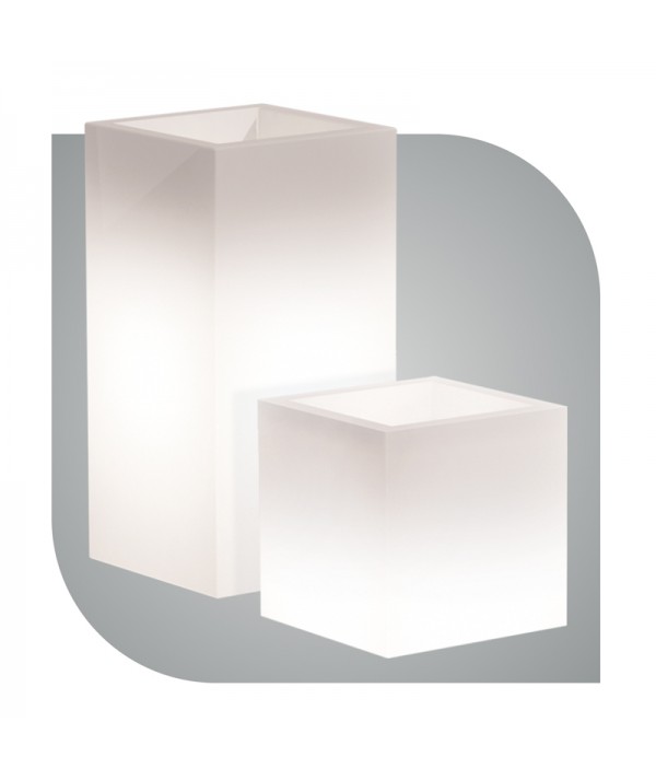 vaso che si illumina cubo top di 80 cm e di 40 cm