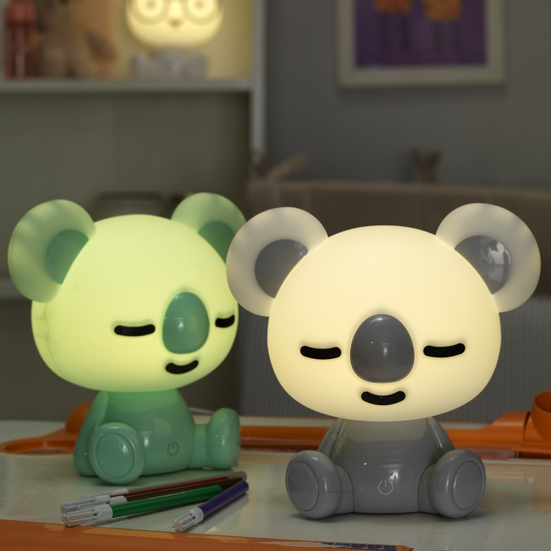 lampada Koala illuminata grigio e verde menta lampada Koala illuminata grigio e verde menta
