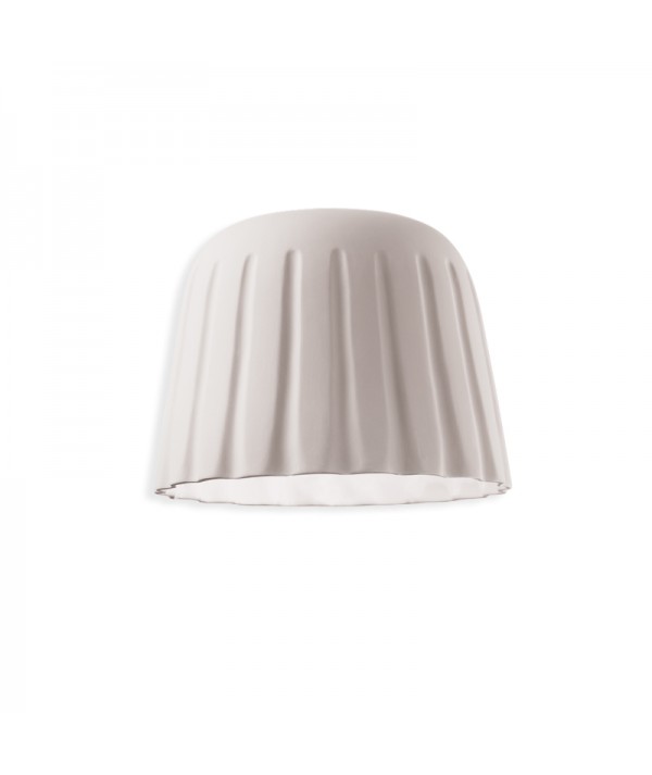 lampada a soffitto di ferroluce in ceramica bianco naturale