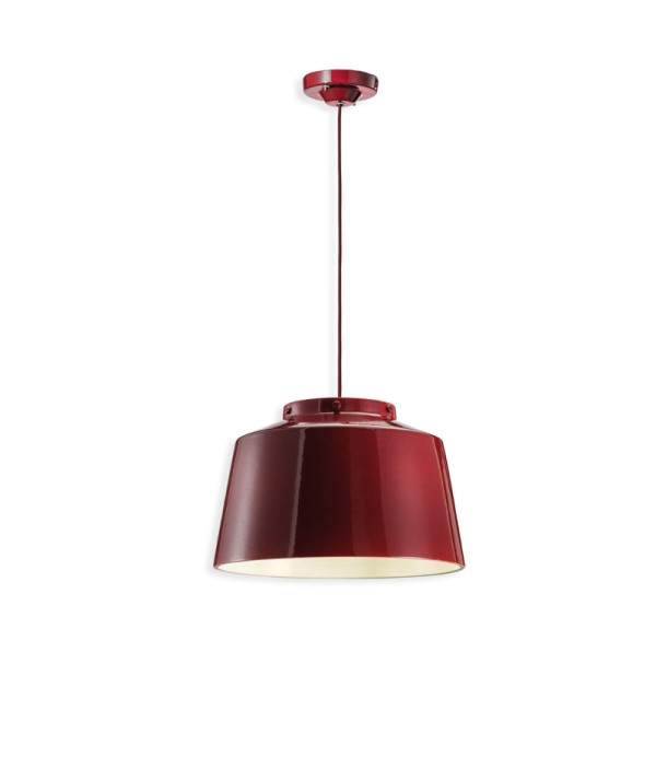lampada a sospensione di ferroluce colore rosso