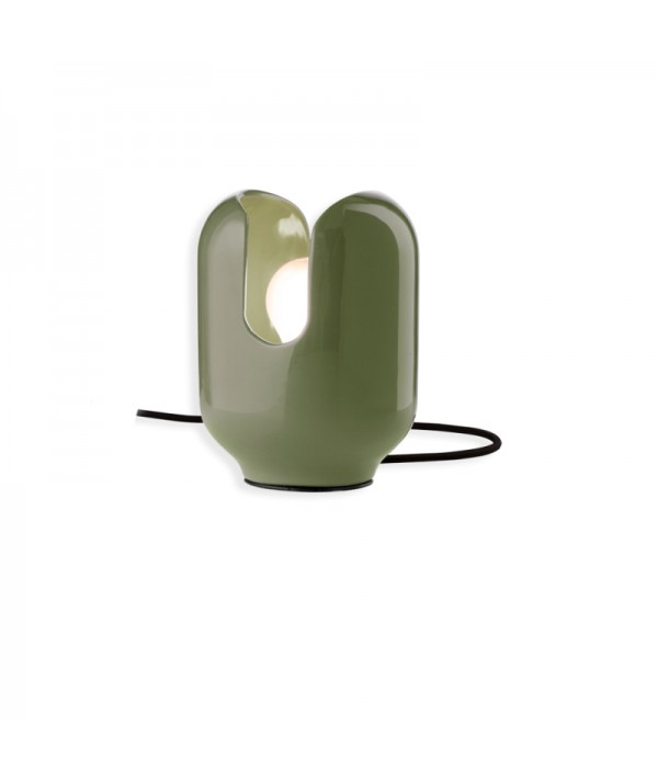 lampada da tavolo batucada di ferroluce verde salvia