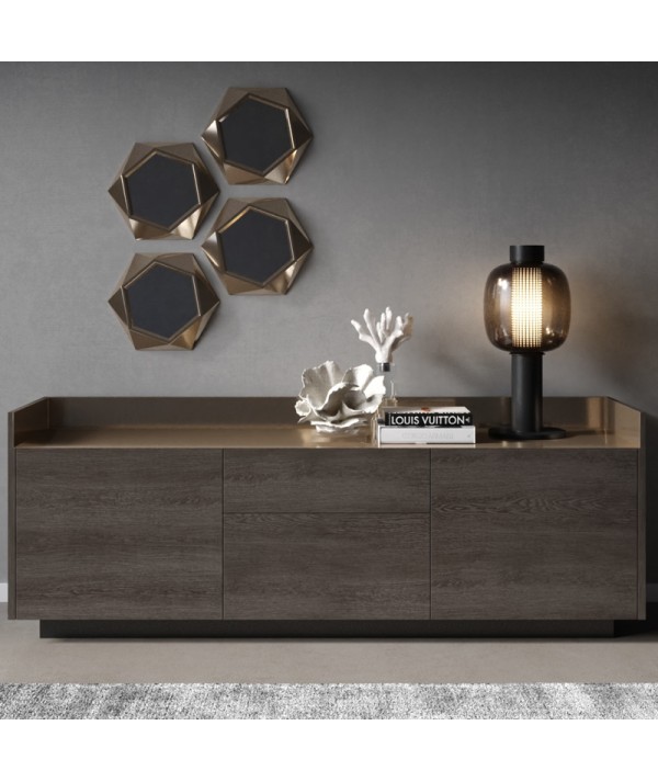 credenza impiallacciato rovere grigio Grilli