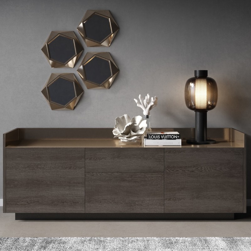credenza impiallacciato rovere grigio Grilli credenza impiallacciato rovere grigio Grilli