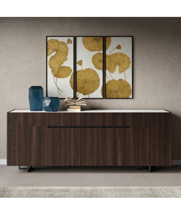 credenza impiallacciata rovere moka