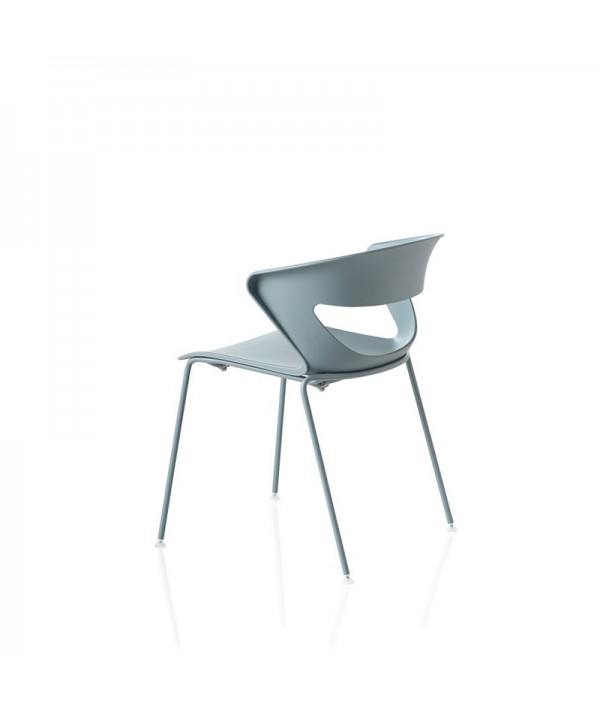 sedia Kicca colorata con gambe a in metallo colorato