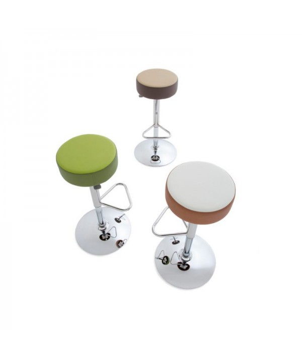 sgabello KAt padded con base cromata e seduta colorata