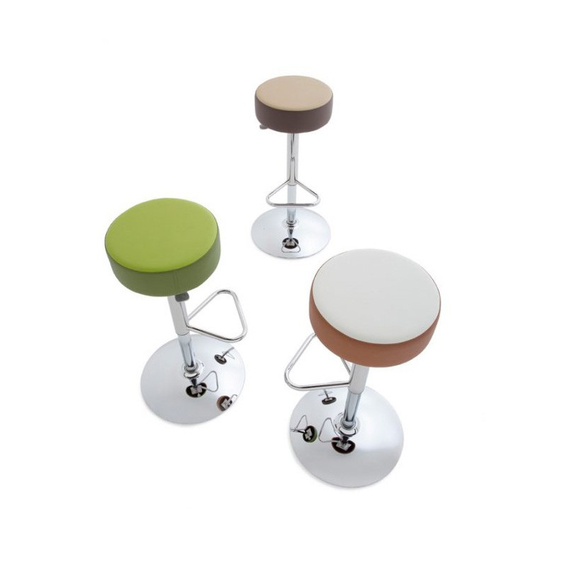 sgabello KAt padded con base cromata e seduta colorata sgabello KAt padded con base cromata e seduta colorata