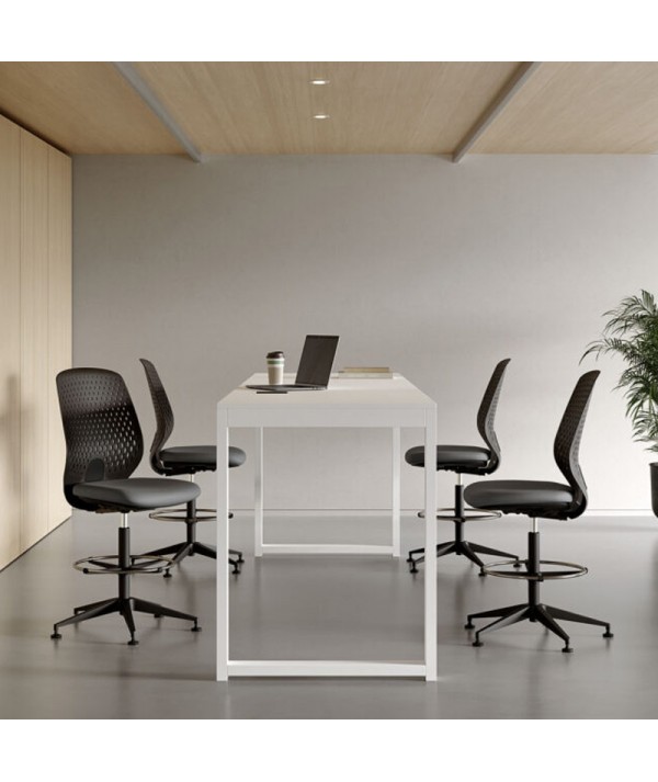 Sgabello da Ufficio Key Smart Stool con seduta grigia e schienale in polipropilene