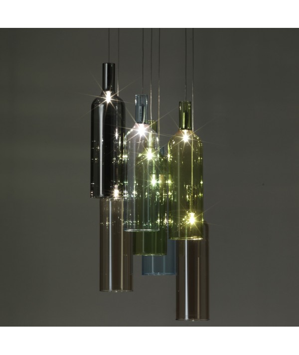 lampadario Bottles acceso