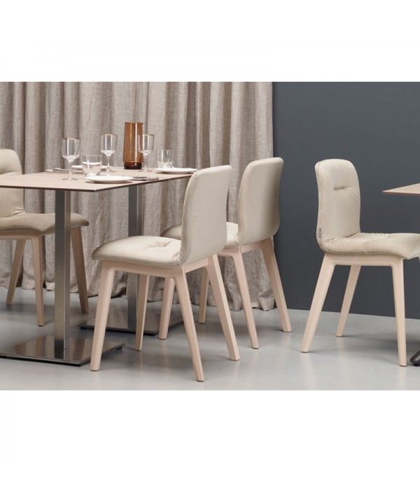 Natural Alice pop in faggio sbiancato e seduta beige