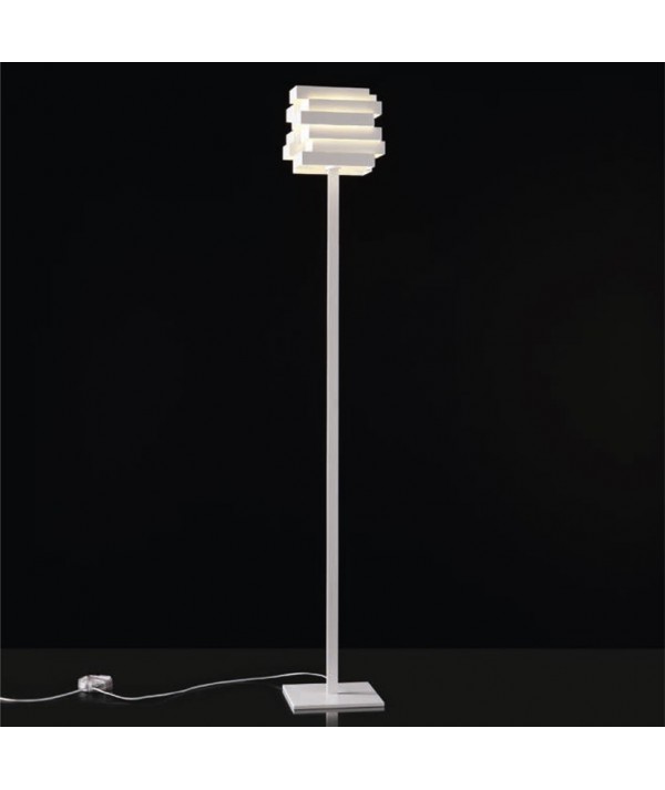 Lampada da Terra Escape Fluo E27 realizzata in alluminio verniciato bianco