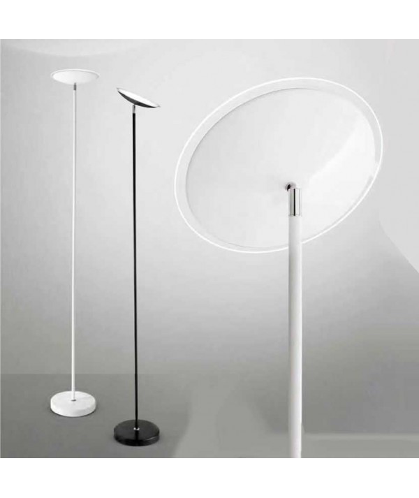 Piantana Ufo realizzata in metallo verniciato bianco o nero