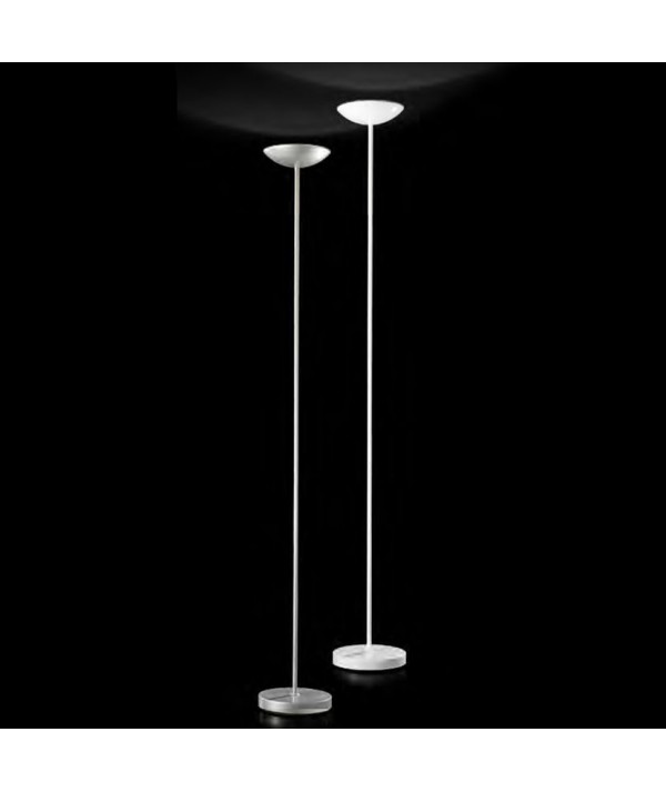 lampada a terra in metallo bianco o argento