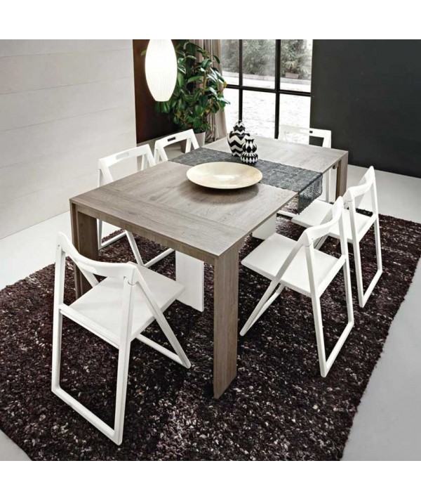 consolle rovere grigio aperta
