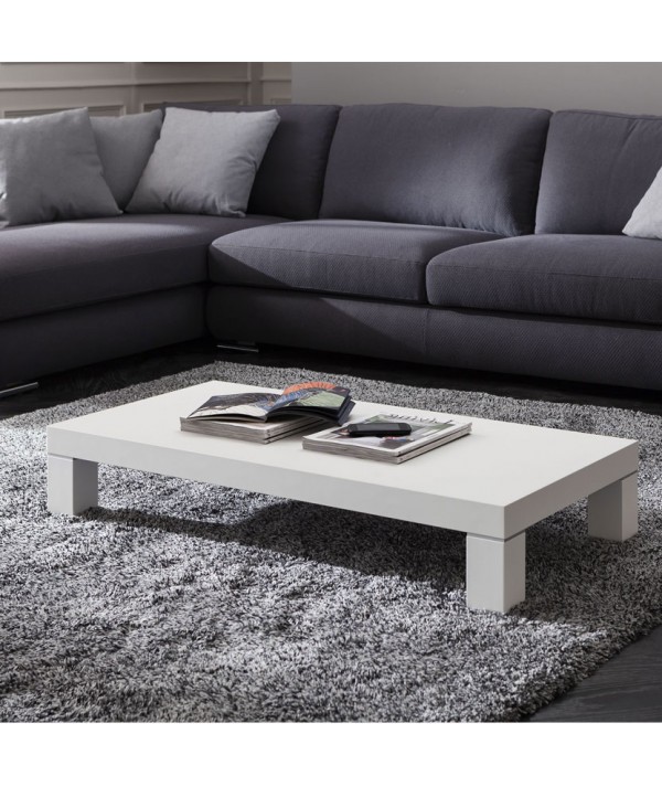 Tavolino rettangolare Anna in legno bianco