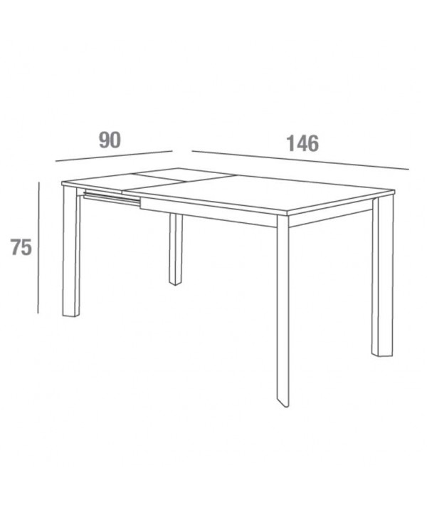 Tavolo Mario Allungabile Super Quadrato 146 cm