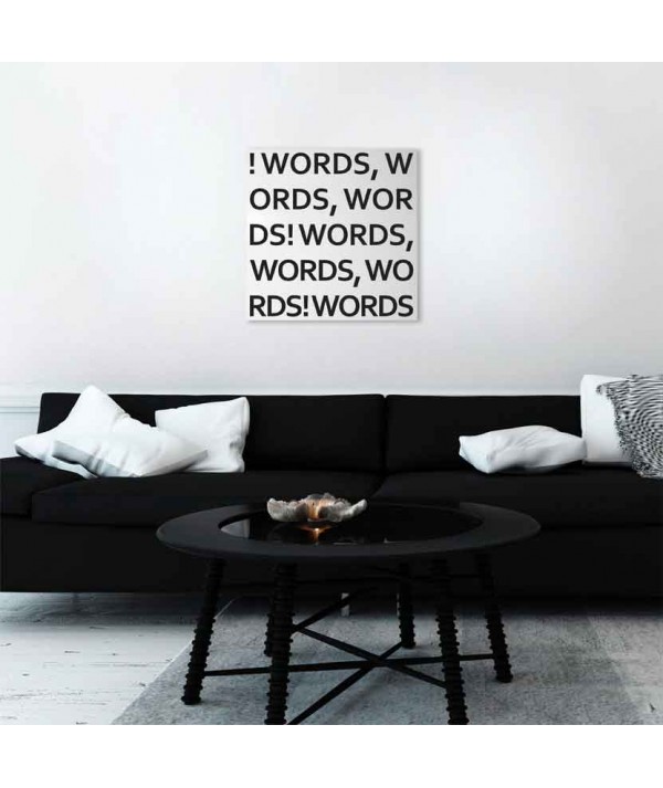 Lavagna magnetica organizer Word di dESIGNoBJECT realizzata in tagliata al laser verniciata e serigrafata a mano ambientata