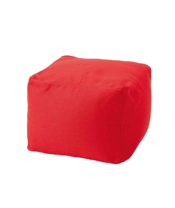Pouf Archimede per ambienti outdoor in tessuto tecnico rosso papavero