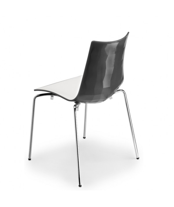 Sedia Zebra bicolore antracite e bianco