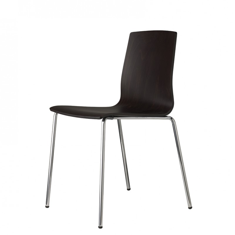 Sedia Alice con telaio a 4 gambe cromato e la scocca in tecnopolimero antracite Sedia Alice con telaio a 4 gambe cromato e la scocca in tecnopolimero antracite