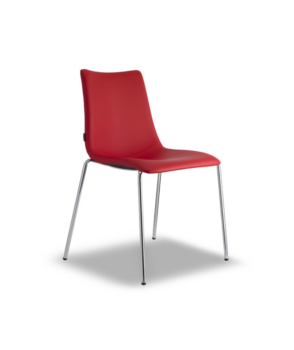 Sedia Zebra Pop in similpelle di colore rosso