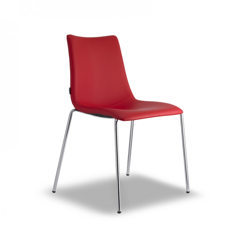 Sedia Zebra Pop in similpelle di colore rosso Sedia Zebra Pop in similpelle di colore rosso