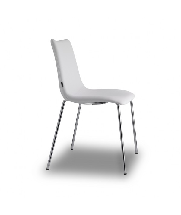 Sedia Zebra Pop in similpelle di colore bianco