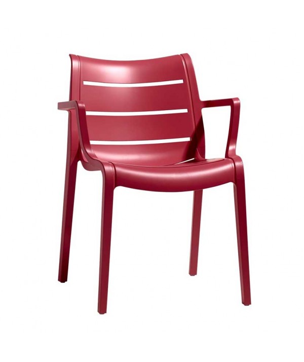 Sedie Sunset  per esterno in tecnopolimero di colore rosso geranio