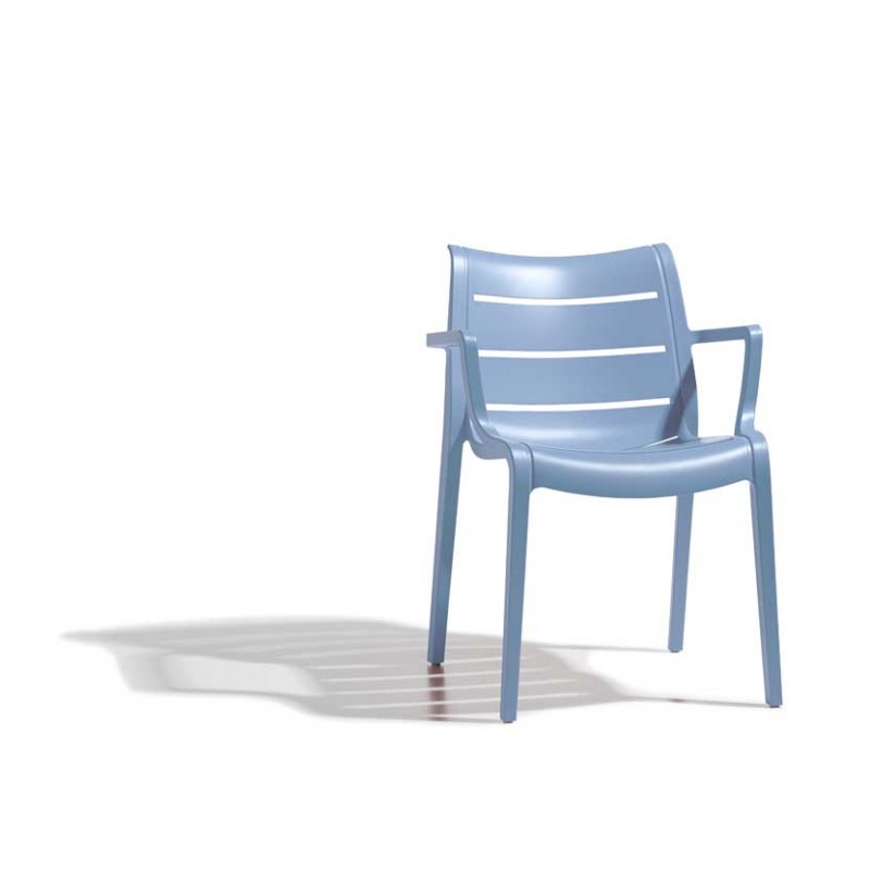 Sedie Sunset per esterno in tecnopolimero di colore azzurro Sedie Sunset per esterno in tecnopolimero di colore azzurro