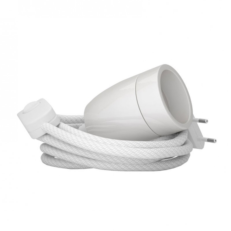 Lampada Spinello Ceramico E27 con portalampada in ceramica bianco Lampada Spinello Ceramico E27 con portalampada in ceramica bianco