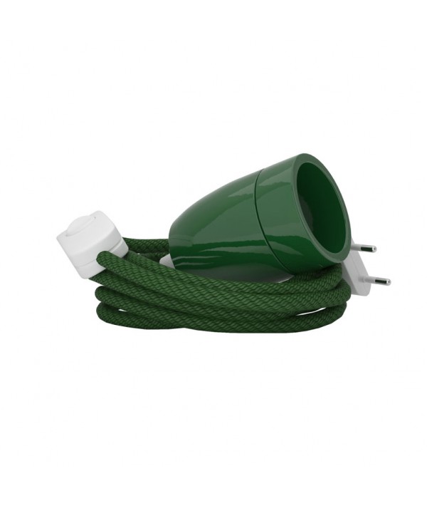 Lampada Spinello Ceramico E27 con portalampada in ceramica verde