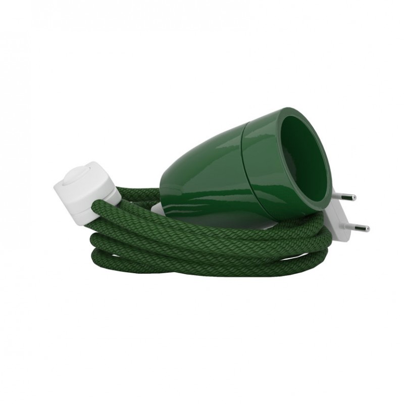 Lampada Spinello Ceramico E27 con portalampada in ceramica verde Lampada Spinello Ceramico E27 con portalampada in ceramica verde