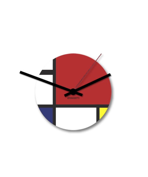 Orologino da parete mondrian colorato di dESIGNoBJET