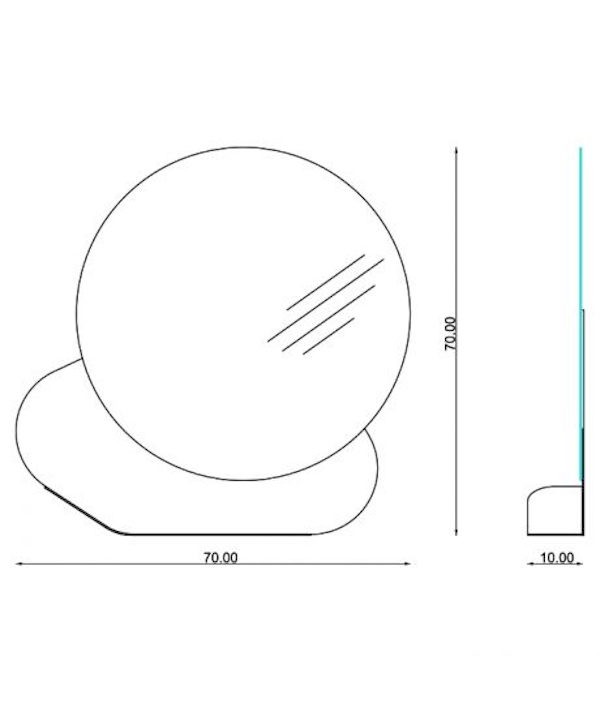 Specchiera nuvola dimensione