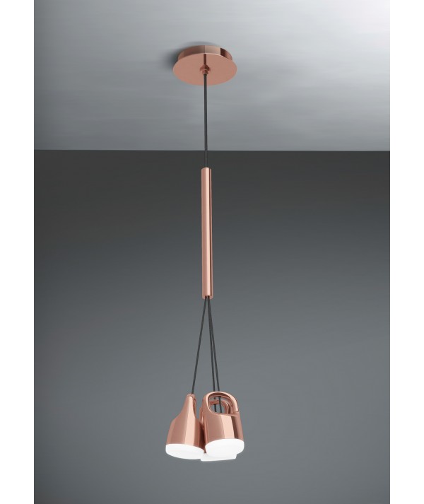 lampada a sospensione bag in metallo oro rosa