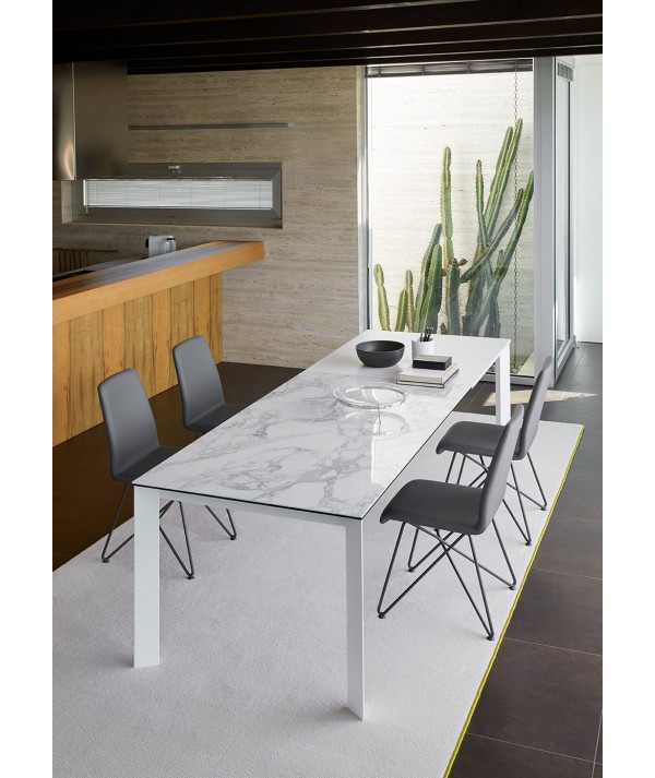 tavolo Gallileo allungabile in keramic white