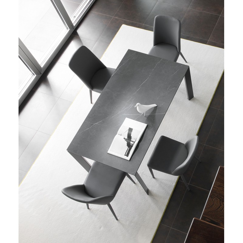 tavolo allungabile Galileo antracite  in vetroceramica pietra grey