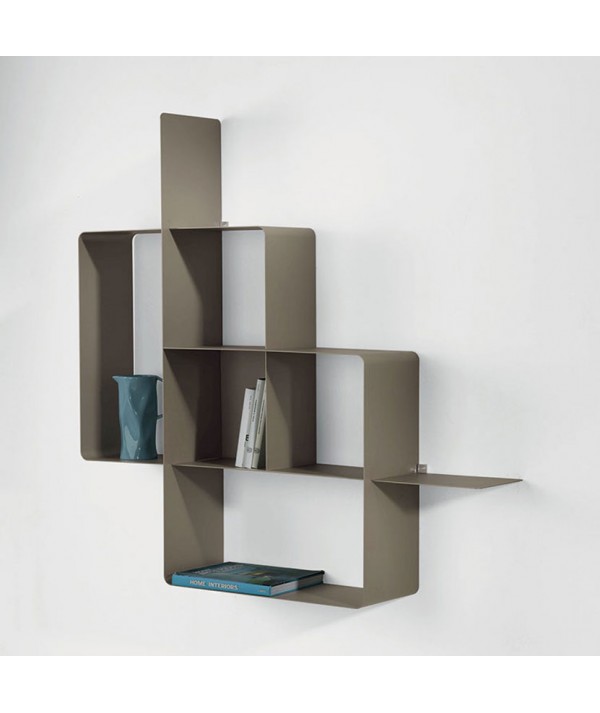 Libreria Mondrian tortora in metallo 