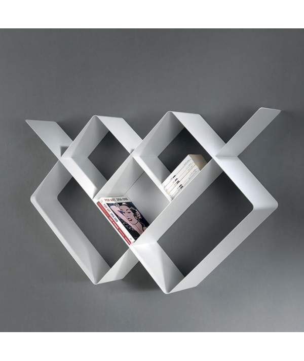 Libreria Mondrian bianco in metallo