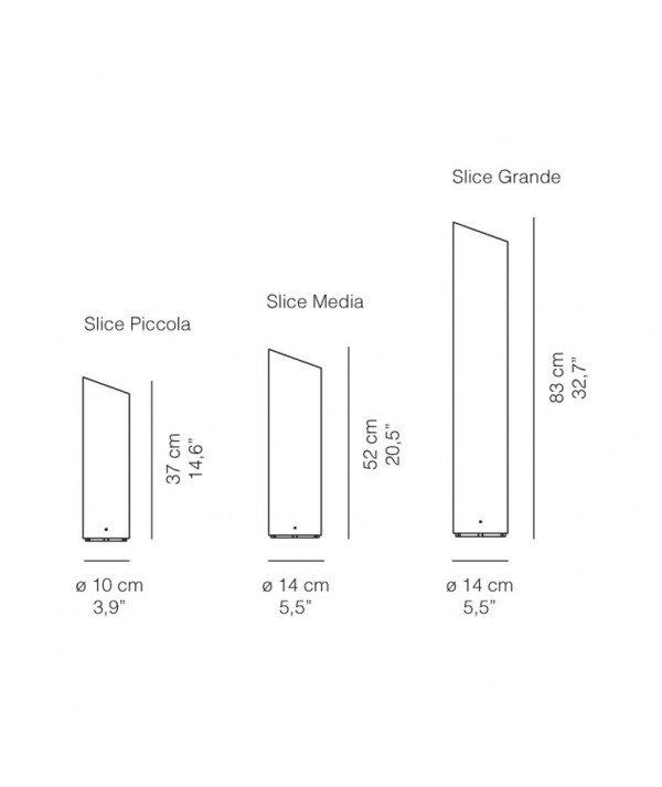 Lampada da tavolo Slice in fibra di carbonio e fibra di vetro bianca dimensioni