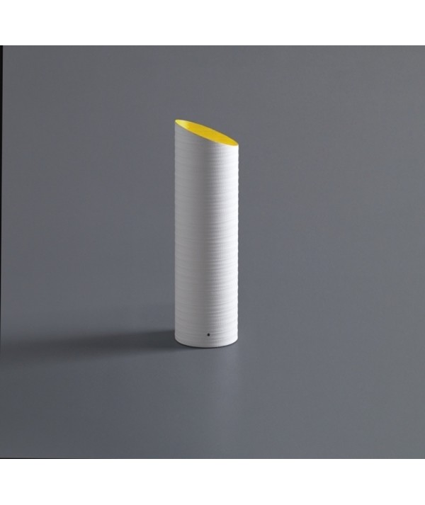Lampada da tavolo Slice in fibra di vetro bianca
