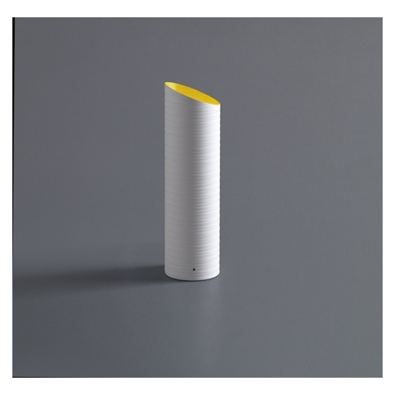 Lampada da tavolo Slice in fibra di vetro bianca