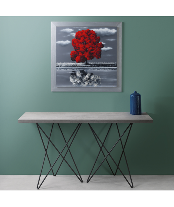 Tavolo Consolle in laminato cemento  ambientato