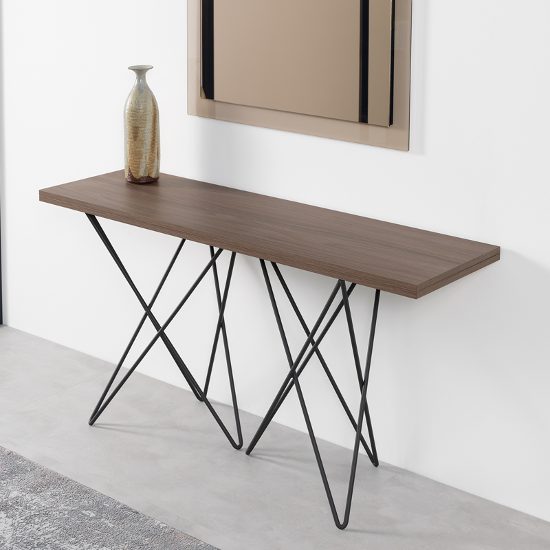 Tavolo Consolle in laminato ecologico noce Tavolo Consolle in laminato ecologico noce
