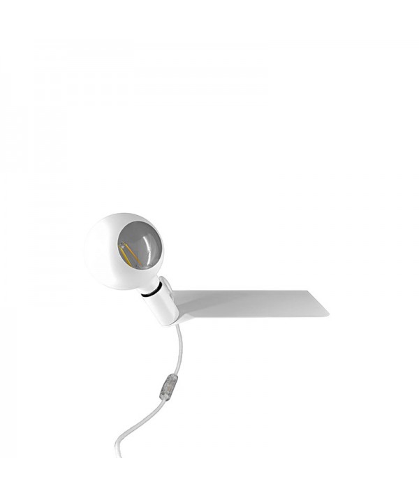 Lampada in metallo color bianco con mensola di Filotto